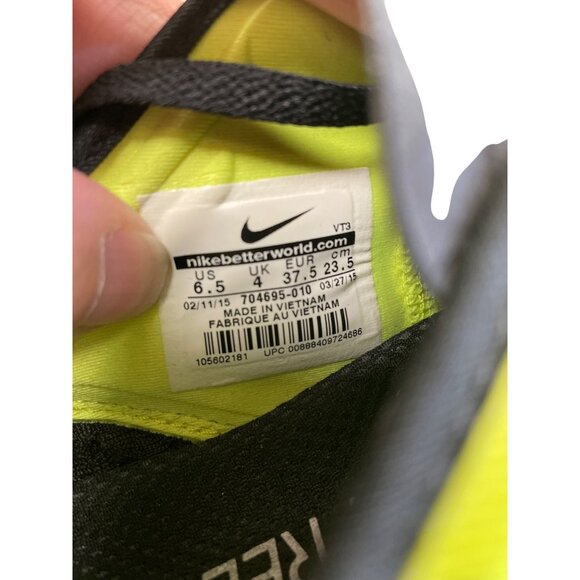 Nike Free 5.0 V4 womans yellow black running sneakers shoes size 6.5 SKU 8348 - Picture 9 of 12